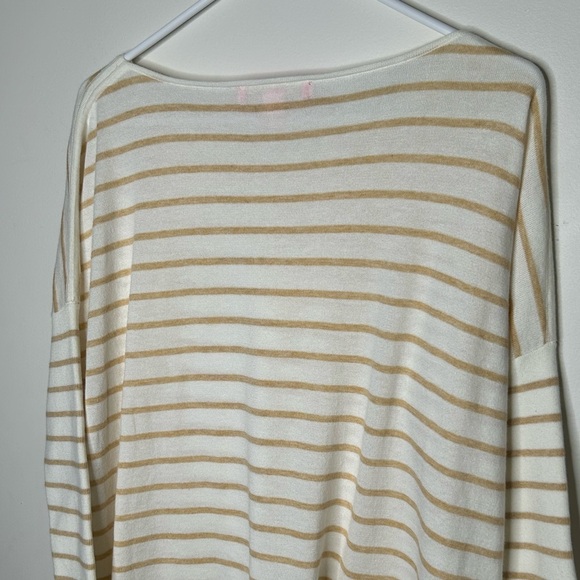 LILLY PULITZER Women's Small White Tan ELBA COOLMAX sweater tee Tassels beach - Picture 7 of 10